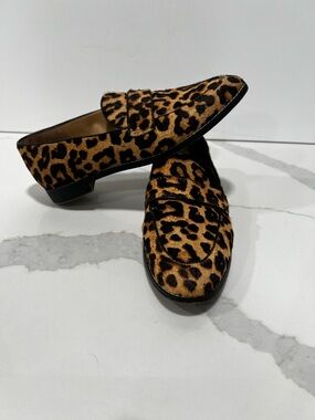 Franco Sarto Leopard-Print Loafers in Brown & Black